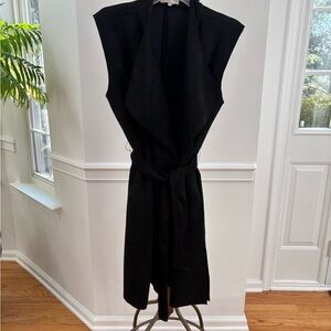 Patricia Luca sleeveless long coat vest with belt